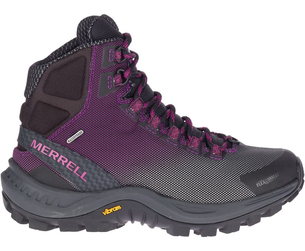 Botas Senhora - Merrell Thermo Cross 2 Mid Waterproof - Pretas/Roxo - VST498726